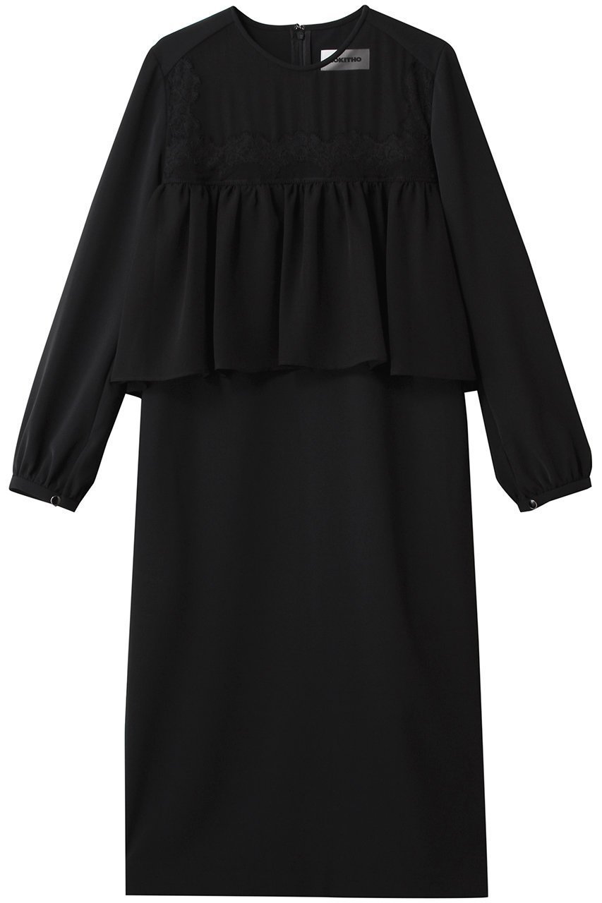 【ロキト/LOKITHO】のナロー エンブロイダリー フィルド ドレス インテリア・キッズ・メンズ・レディースファッション・服の通販 founy(ファニー) ファッション Fashion レディースファッション Fashion for Women ワンピース Dresses フォーマル・パーティードレス・結婚式用ドレス Elegant & Casual Dresses チュニック Tunic Tops & Dresses エンブロイダリー Embroidery Design チュニック Tunic, Long Top デコルテ Décolleté, Neckline ドレス Dress, One-Piece パーティ Party, Party Style レース Lace, Lace Fabric ロング Long, Long-Length 結婚式 Wedding ブラック×ブラック|ID: prp329100004676000 ipo3291000000035742596
