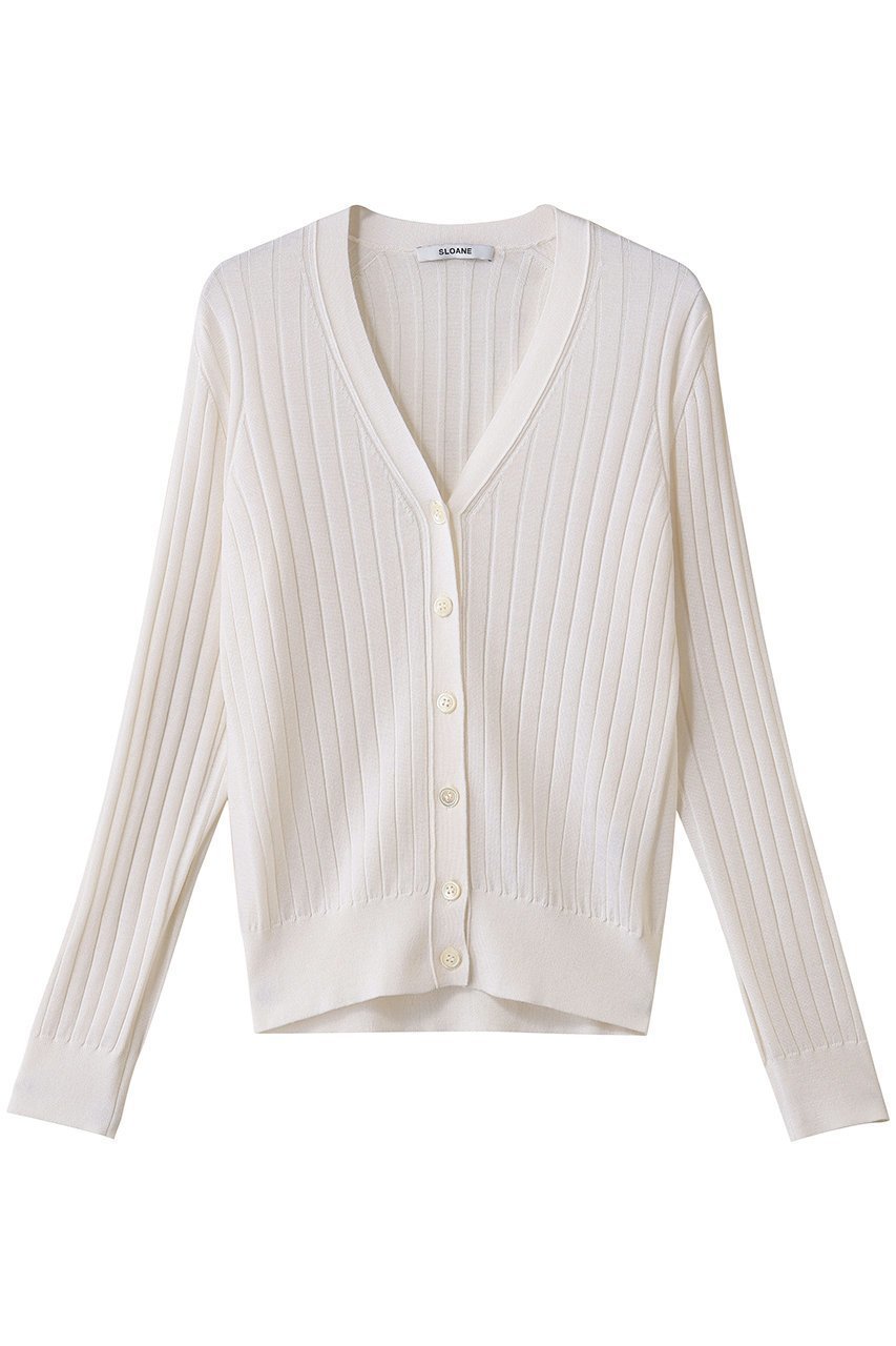 【スローン/SLOANE】の18Gワイドリブ エクストラファインメリノウール×シルク Vネックカーディガン インテリア・キッズ・メンズ・レディースファッション・服の通販 founy(ファニー) ファッション Fashion レディースファッション Fashion for Women トップス・カットソー Cut & Sew Tops ニット Knit Tops & Sweaters カーディガン・羽織り Layered Style Cardigans Vネックトップス V-Neck Tops / V-Cut Neckline Shirts カーディガン Cardigan, Knitwear シルク Silk, 100% Silk ワイドリブ Wide Rib, Wide Ribbed Knit ホワイト|ID: prp329100004676005 ipo3291000000035969716