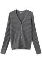 【スローン/SLOANE】の18Gワイドリブ エクストラファインメリノウール×シルク Vネックカーディガン グレー|ID:prp329100004676005