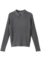 【スローン/SLOANE】の18Gワイドリブ エクストラファインメリノウール×シルク 襟付きプルオーバー グレー|ID:prp329100004676006