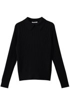 【スローン/SLOANE】の18Gワイドリブ エクストラファインメリノウール×シルク 襟付きプルオーバー ブラック|ID:prp329100004676006