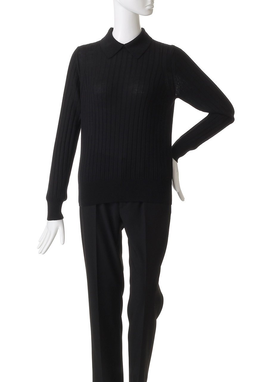 【スローン/SLOANE】の18Gワイドリブ エクストラファインメリノウール×シルク 襟付きプルオーバー 人気、トレンドファッション・服の通販 founy(ファニー) 　ファッション　Fashion　レディースファッション　Fashion for Women　トップス・カットソー　Cut & Sew Tops　ニット　Knit Tops & Sweaters　カジュアルプルオーバー・ニットトップス　Pullovers & Knit Tops / Casual Pullovers　クラシカル　Classical, Vintage-Inspired　シルク　Silk, 100% Silk　ワイドリブ　Wide Rib, Wide Ribbed Knit　エレガント 上品　Elegant　other-2|ID: prp329100004676006 ipo3291000000035380787