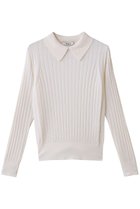 【スローン/SLOANE】の18Gワイドリブ エクストラファインメリノウール×シルク 襟付きプルオーバー ホワイト|ID: prp329100004676006 ipo3291000000036065509