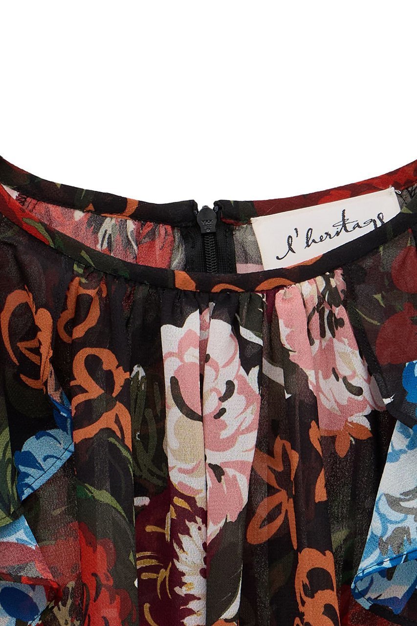 【マルティニーク/martinique】の【l heritage martinique】ガーデンフラワープリントブラウス(セットアップ可) 人気、トレンドファッション・服の通販 founy(ファニー) 　ファッション　Fashion　レディースファッション　Fashion for Women　トップス・カットソー　Cut & Sew Tops　シャツ・ブラウス・オフィスカジュアル　Elegant Blouses & Button-Ups　花柄・フラワープリント・モチーフ　Floral Prints & Motifs / Flower Pattern Tops　ガーデン　Garden, Gardening　コンパクト　Compact, Small Size　ジョーゼット　Georgette, Semi-Sheer Fabric　スリーブ　Sleeve, Long Sleeve / Short Sleeve　セットアップ　Set-Up, Coordinated Outfit　バランス　Balance, Style Balance　パープル　Purple, Violet　フェミニン　Feminine, Girly　フラワー　Flower, Floral　プリント　Print, Printed Pattern　ペプラム　Peplum, Flared Hem　ボトム　Bottoms, Lower Wear　ミックス　Mix, Mixed Style　モダン　Modern, Contemporary　ラッフル　Ruffle, Frill　ロング　Long, Long-Length　再入荷　Restock / Back in Stock　おすすめ　Recommended / Our Picks　other-3|ID: prp329100004676010 ipo3291000000036065521