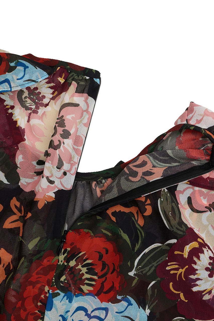 【マルティニーク/martinique】の【l heritage martinique】ガーデンフラワープリントブラウス(セットアップ可) 人気、トレンドファッション・服の通販 founy(ファニー) 　ファッション　Fashion　レディースファッション　Fashion for Women　トップス・カットソー　Cut & Sew Tops　シャツ・ブラウス・オフィスカジュアル　Elegant Blouses & Button-Ups　花柄・フラワープリント・モチーフ　Floral Prints & Motifs / Flower Pattern Tops　ガーデン　Garden, Gardening　コンパクト　Compact, Small Size　ジョーゼット　Georgette, Semi-Sheer Fabric　スリーブ　Sleeve, Long Sleeve / Short Sleeve　セットアップ　Set-Up, Coordinated Outfit　バランス　Balance, Style Balance　パープル　Purple, Violet　フェミニン　Feminine, Girly　フラワー　Flower, Floral　プリント　Print, Printed Pattern　ペプラム　Peplum, Flared Hem　ボトム　Bottoms, Lower Wear　ミックス　Mix, Mixed Style　モダン　Modern, Contemporary　ラッフル　Ruffle, Frill　ロング　Long, Long-Length　再入荷　Restock / Back in Stock　おすすめ　Recommended / Our Picks　other-4|ID: prp329100004676010 ipo3291000000036065522