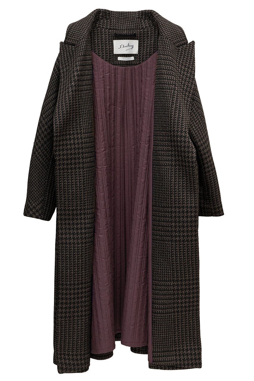 【マルティニーク/martinique】の【l heritage martinique】ビッググレンチェックガウンコート 人気、トレンドファッション・服の通販 founy(ファニー) 　ファッション　Fashion　レディースファッション　Fashion for Women　アウター　Coat / Outerwear Collection　コート・ロングコート・ピーコート　Long Coats, Peacoats & More　2025年　2025　2025-2026秋冬・A/W　Autumn/Winter 2025–26 AW25–26　おすすめ　Recommended / Our Picks　ガウン　Gown, Robe　キルト　Quilt, Quilted Fabric　チェック　Check, Plaid, Tartan　ロング　Long, Long-Length　定番　Standard, Basic Item　other-3|ID: prp329100004676014 ipo3291000000036065539