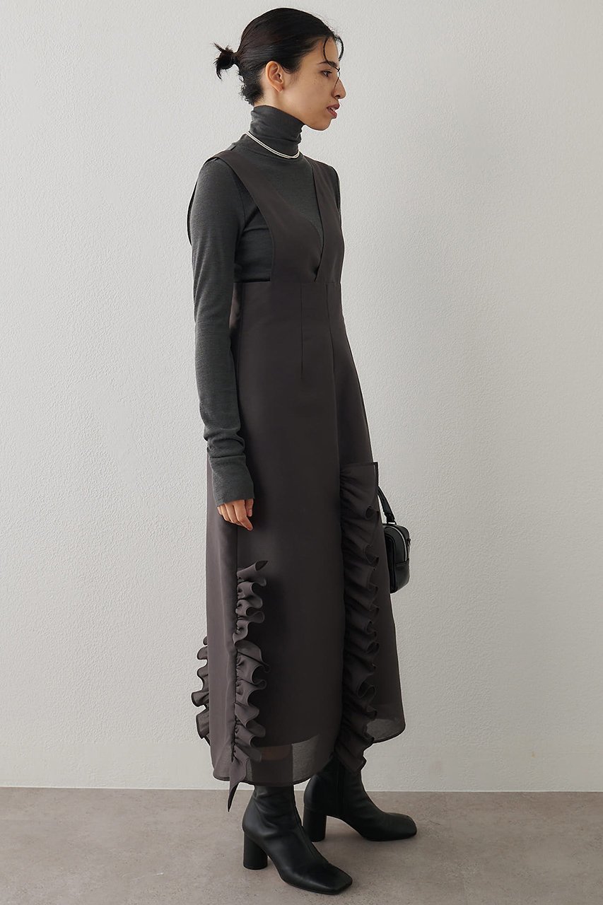 【ウィムガゼット/Whim Gazette】のフリルオーガンジーワンピース 人気、トレンドファッション・服の通販 founy(ファニー) 　ファッション　Fashion　レディースファッション　Fashion for Women　ワンピース　Dresses　チュニック　Tunic Tops & Dresses　おすすめ　Recommended / Our Picks　オーガンジー　Organza Fabric　チュニック　Tunic, Long Top　フリル　Frill, Ruffle　ロング　Long, Long-Length　新作・新入荷　New Arrivals / New In　A/W・秋冬　Autumn/Winter　other-4|ID: prp329100004676023 ipo3291000000033787554