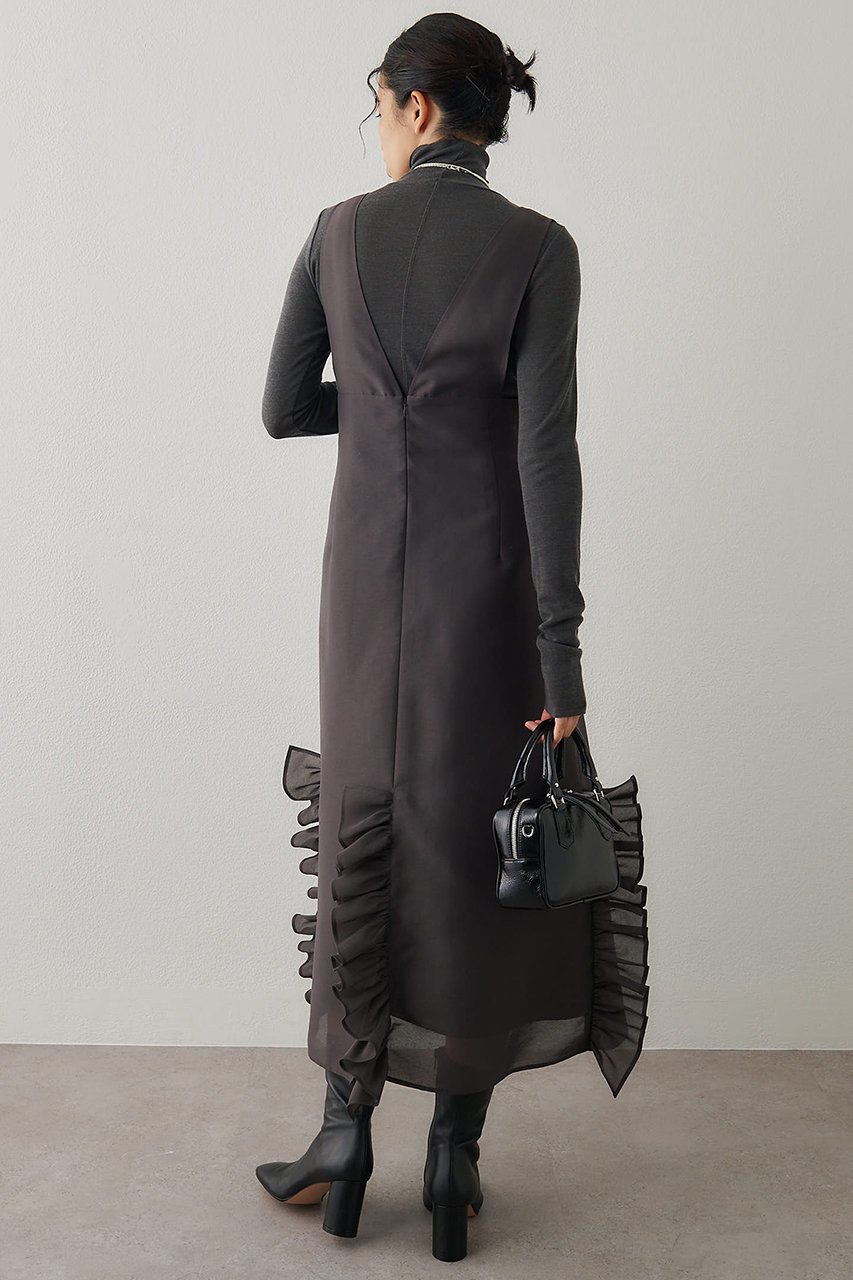 【ウィムガゼット/Whim Gazette】のフリルオーガンジーワンピース 人気、トレンドファッション・服の通販 founy(ファニー) 　ファッション　Fashion　レディースファッション　Fashion for Women　ワンピース　Dresses　チュニック　Tunic Tops & Dresses　おすすめ　Recommended / Our Picks　オーガンジー　Organza Fabric　チュニック　Tunic, Long Top　フリル　Frill, Ruffle　ロング　Long, Long-Length　A/W・秋冬　Autumn/Winter　other-3|ID: prp329100004676023 ipo3291000000035969765