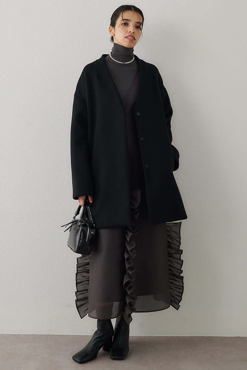 【ウィムガゼット/Whim Gazette】のフリルオーガンジーワンピース 人気、トレンドファッション・服の通販 founy(ファニー) 　ファッション　Fashion　レディースファッション　Fashion for Women　ワンピース　Dresses　チュニック　Tunic Tops & Dresses　おすすめ　Recommended / Our Picks　オーガンジー　Organza Fabric　チュニック　Tunic, Long Top　フリル　Frill, Ruffle　ロング　Long, Long-Length　A/W・秋冬　Autumn/Winter　other-5|ID: prp329100004676023 ipo3291000000035969767