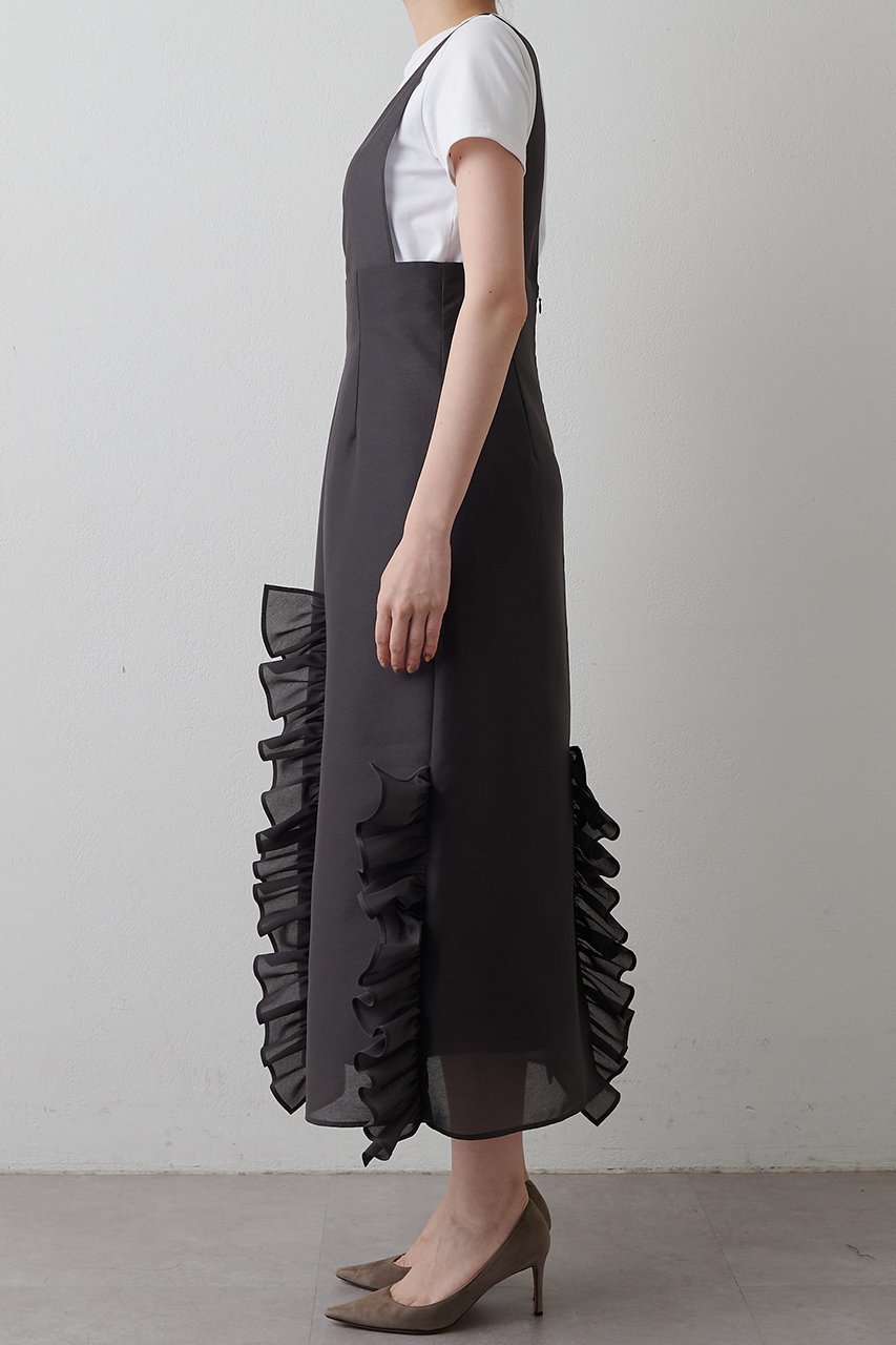 【ウィムガゼット/Whim Gazette】のフリルオーガンジーワンピース 人気、トレンドファッション・服の通販 founy(ファニー) 　ファッション　Fashion　レディースファッション　Fashion for Women　ワンピース　Dresses　チュニック　Tunic Tops & Dresses　おすすめ　Recommended / Our Picks　オーガンジー　Organza Fabric　チュニック　Tunic, Long Top　フリル　Frill, Ruffle　ロング　Long, Long-Length　A/W・秋冬　Autumn/Winter　other-7|ID: prp329100004676023 ipo3291000000035969769