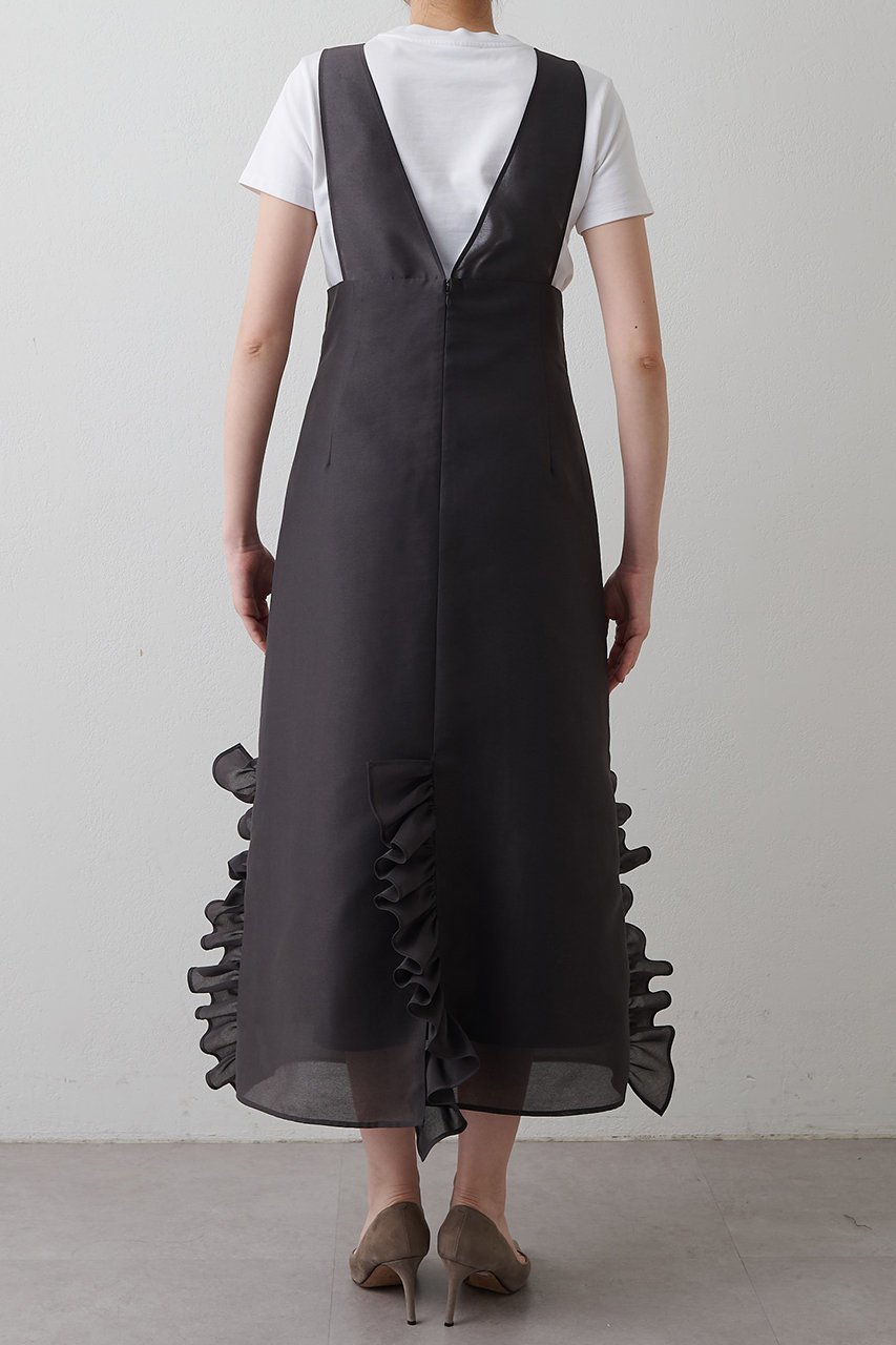 【ウィムガゼット/Whim Gazette】のフリルオーガンジーワンピース 人気、トレンドファッション・服の通販 founy(ファニー) 　ファッション　Fashion　レディースファッション　Fashion for Women　ワンピース　Dresses　チュニック　Tunic Tops & Dresses　おすすめ　Recommended / Our Picks　オーガンジー　Organza Fabric　チュニック　Tunic, Long Top　フリル　Frill, Ruffle　ロング　Long, Long-Length　A/W・秋冬　Autumn/Winter　other-8|ID: prp329100004676023 ipo3291000000035969770