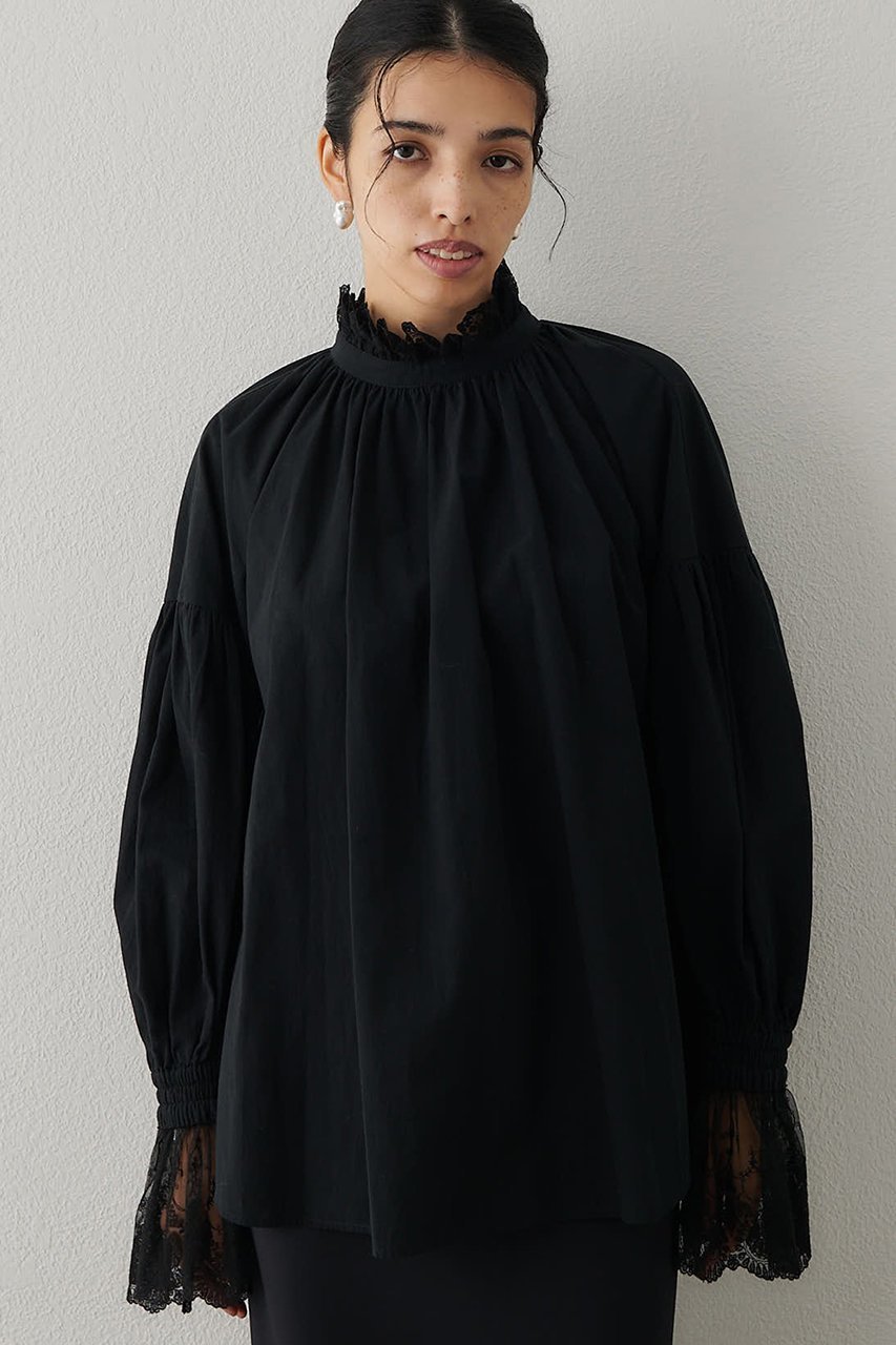 【ウィムガゼット/Whim Gazette】のレースギャザーブラウス 人気、トレンドファッション・服の通販 founy(ファニー) 　ファッション　Fashion　レディースファッション　Fashion for Women　トップス・カットソー　Cut & Sew Tops　シャツ・ブラウス・オフィスカジュアル　Elegant Blouses & Button-Ups　おすすめ　Recommended / Our Picks　インナー　Innerwear　エレガント 上品　Elegant　ギャザー　Gathered, Ruffled　クラシック　Classic, Timeless Style　ジャケット　Jacket, Outerwear　スリーブ　Sleeve, Long Sleeve / Short Sleeve　ドッキング　Docking, Mixed Material　レース　Lace, Lace Fabric　ロング　Long, Long-Length　ヴィンテージ　Vintage Style　新作・新入荷　New Arrivals / New In　other-4|ID: prp329100004676029 ipo3291000000033787630