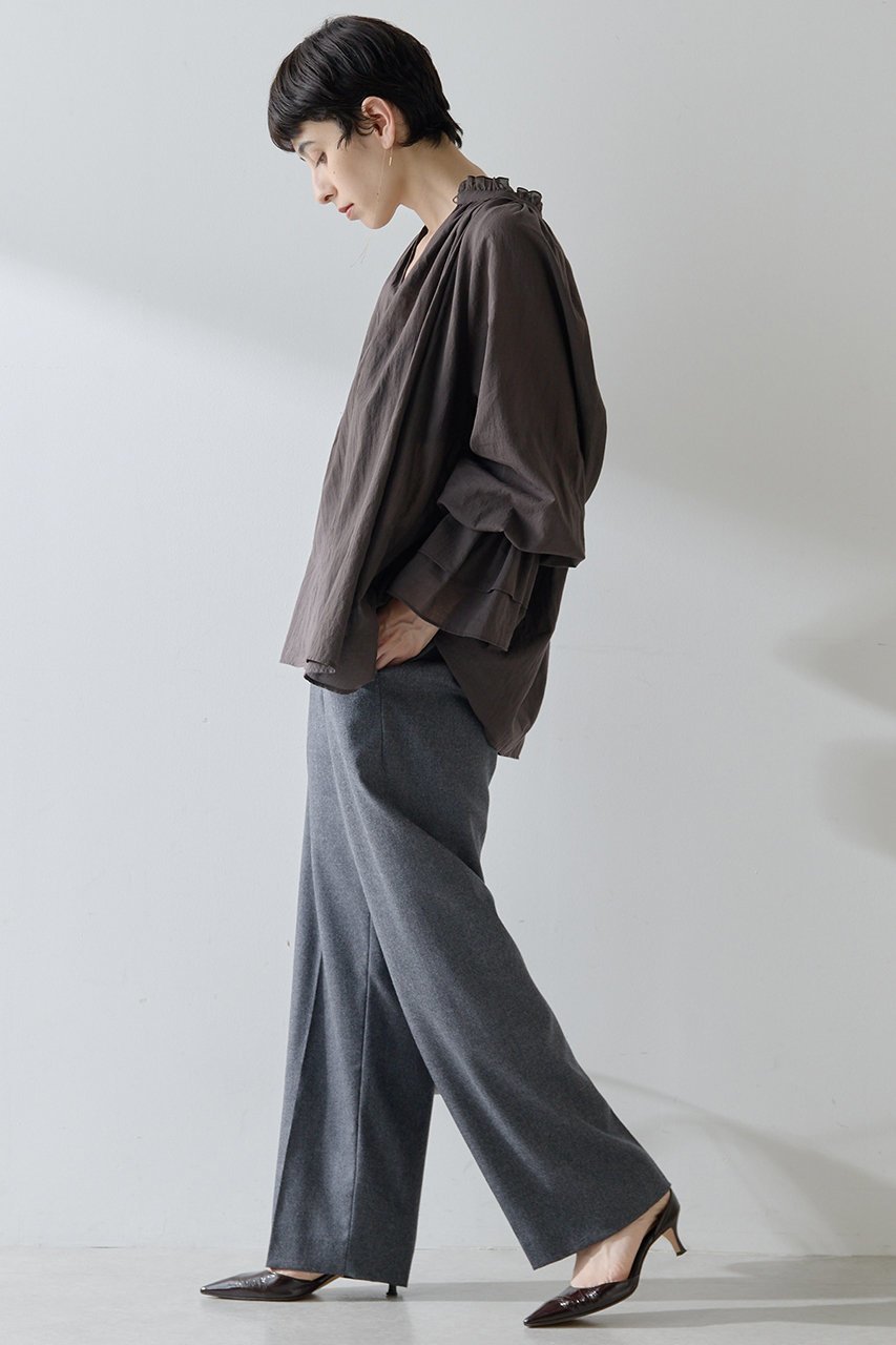 【ウィムガゼット/Whim Gazette】のサキソニーウールパンツ 人気、トレンドファッション・服の通販 founy(ファニー) 　ファッション　Fashion　レディースファッション　Fashion for Women　パンツ　Pants & Trousers　ストレッチ　Stretch, Stretchy Fabric　センター　Center, Center Line　マニッシュ　Mannish, Boyish　リボン　Ribbon, Bow　エレガント 上品　Elegant　新作・新入荷　New Arrivals / New In　other-2|ID: prp329100004676030 ipo3291000000033787642