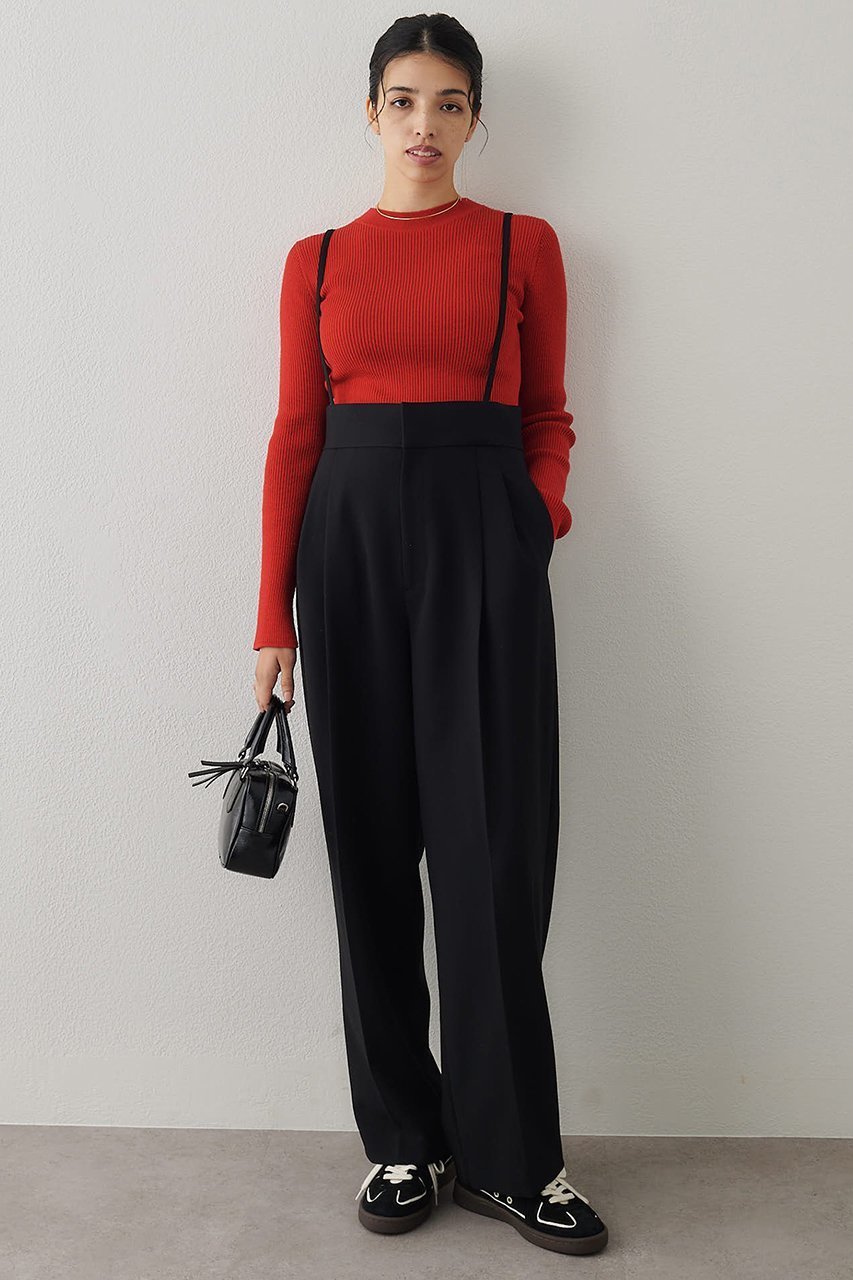 【ウィムガゼット/Whim Gazette】のハイウエストサスペンダーパンツ インテリア・キッズ・メンズ・レディースファッション・服の通販 founy(ファニー) 　ファッション　Fashion　レディースファッション　Fashion for Women　パンツ　Pants & Trousers　おすすめ　Recommended / Our Picks　サスペンダー　Suspenders, Braces　セットアップ　Set-Up, Coordinated Outfit　センター　Center, Center Line　トレンド　Trend, Trending Now　マニッシュ　Mannish, Boyish　ワイド　Wide, Wide Fit　エレガント 上品　Elegant　ブラック|ID: prp329100004676033 ipo3291000000035831179