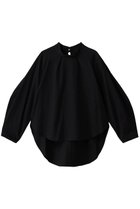 【プレインピープル/PLAIN PEOPLE】の綿麻高密度ツイルタック入りフレアブラウス ブラック|ID:prp329100004676037