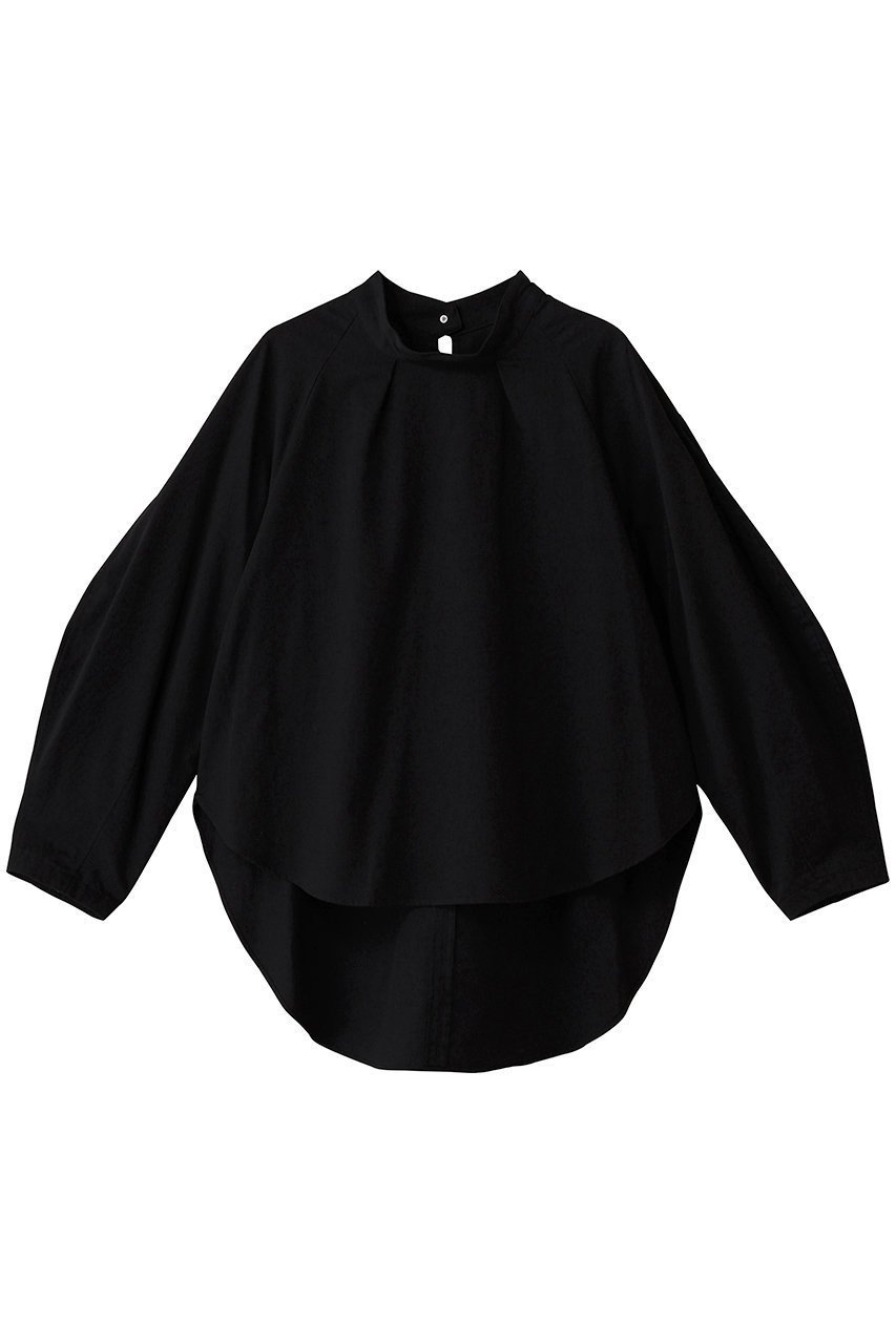 【プレインピープル/PLAIN PEOPLE】の綿麻高密度ツイルタック入りフレアブラウス インテリア・キッズ・メンズ・レディースファッション・服の通販 founy(ファニー) ファッション Fashion レディースファッション Fashion for Women トップス・カットソー Cut & Sew Tops シャツ・ブラウス・オフィスカジュアル Elegant Blouses & Button-Ups シンプル Simple, Minimal ジャケット Jacket, Outerwear スタンド Stand Collar, Upright Stand スリット Slit, Slit Detail スリーブ Sleeve, Long Sleeve / Short Sleeve フレア Flare, Flared リネン Linen, Linen Fabric ロング Long, Long-Length ブラック|ID: prp329100004676037 ipo3291000000035742826