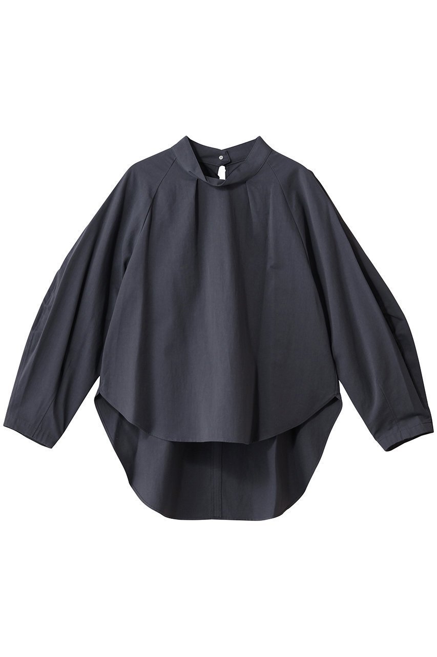 【プレインピープル/PLAIN PEOPLE】の綿麻高密度ツイルタック入りフレアブラウス インテリア・キッズ・メンズ・レディースファッション・服の通販 founy(ファニー) ファッション Fashion レディースファッション Fashion for Women トップス・カットソー Cut & Sew Tops シャツ・ブラウス・オフィスカジュアル Elegant Blouses & Button-Ups シンプル Simple, Minimal ジャケット Jacket, Outerwear スタンド Stand Collar, Upright Stand スリット Slit, Slit Detail スリーブ Sleeve, Long Sleeve / Short Sleeve フレア Flare, Flared リネン Linen, Linen Fabric ロング Long, Long-Length グレー|ID: prp329100004676037 ipo3291000000035742830