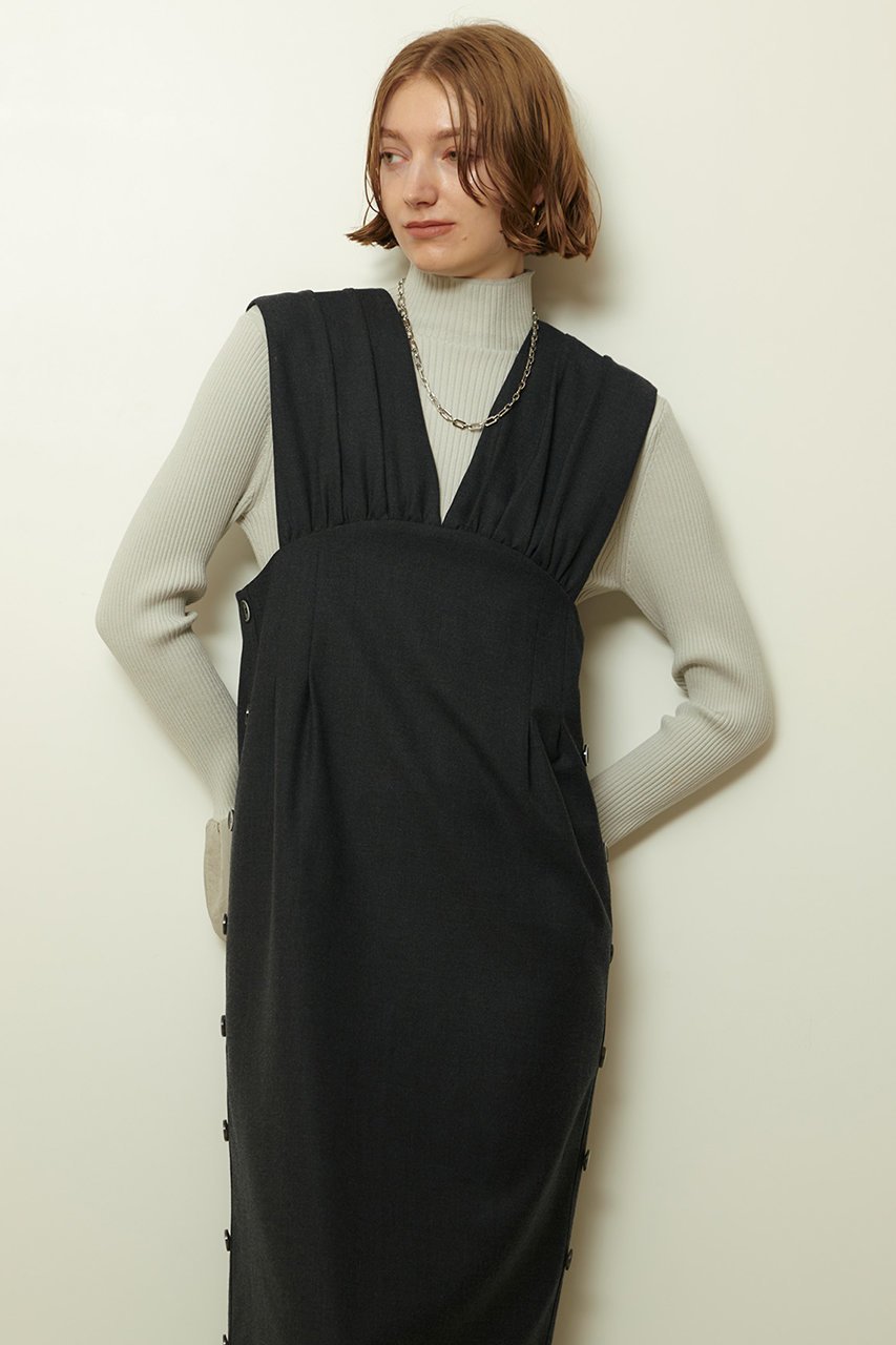 【アルアバイル/allureville】のサイドタックジャンスカワンピース 人気、トレンドファッション・服の通販 founy(ファニー) 　ファッション　Fashion　レディースファッション　Fashion for Women　ワンピース　Dresses　チュニック　Tunic Tops & Dresses　インナー　Innerwear　ギャザー　Gathered, Ruffled　ジャケット　Jacket, Outerwear　ストレッチ　Stretch, Stretchy Fabric　チュニック　Tunic, Long Top　フォルム　Silhouette, Form　ロング　Long, Long-Length　エレガント 上品　Elegant　新作・新入荷　New Arrivals / New In　ビジネス 仕事 通勤　Business / Work / Commuting　other-6|ID: prp329100004676046 ipo3291000000033787792