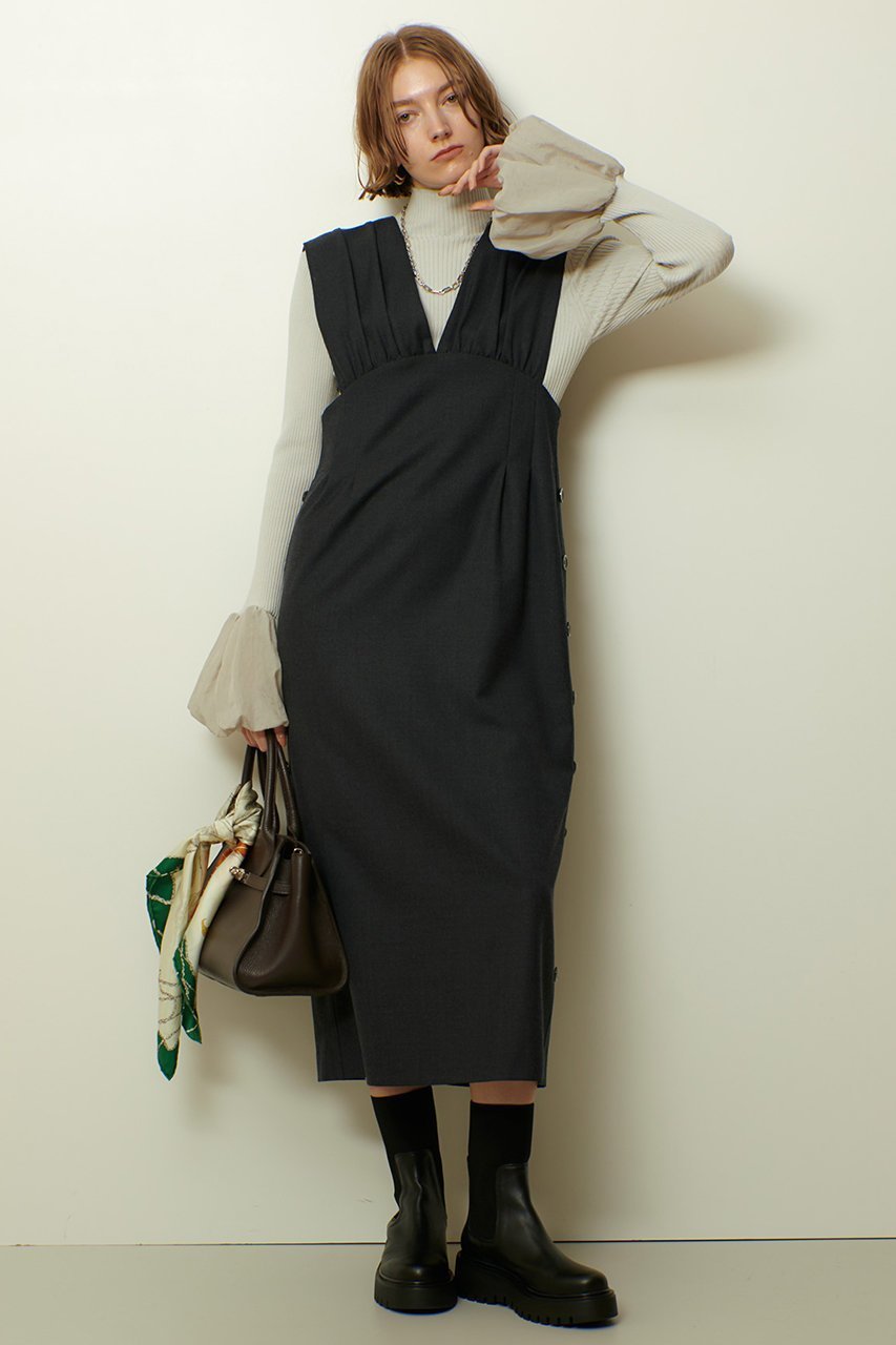 【アルアバイル/allureville】のサイドタックジャンスカワンピース 人気、トレンドファッション・服の通販 founy(ファニー) 　ファッション　Fashion　レディースファッション　Fashion for Women　ワンピース　Dresses　チュニック　Tunic Tops & Dresses　インナー　Innerwear　ギャザー　Gathered, Ruffled　ジャケット　Jacket, Outerwear　ストレッチ　Stretch, Stretchy Fabric　チュニック　Tunic, Long Top　フォルム　Silhouette, Form　ロング　Long, Long-Length　エレガント 上品　Elegant　新作・新入荷　New Arrivals / New In　ビジネス 仕事 通勤　Business / Work / Commuting　other-8|ID: prp329100004676046 ipo3291000000033787794