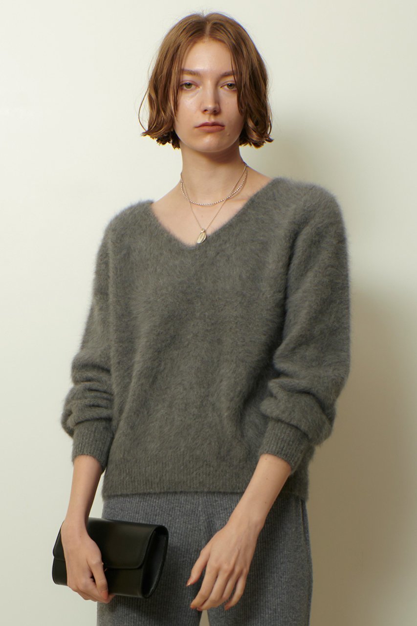 【アルアバイル/allureville】のカシミヤブレンドファー加工Vプルオーバー インテリア・キッズ・メンズ・レディースファッション・服の通販 founy(ファニー) 　ファッション　Fashion　レディースファッション　Fashion for Women　トップス・カットソー　Cut & Sew Tops　ニット　Knit Tops & Sweaters　カジュアルプルオーバー・ニットトップス　Pullovers & Knit Tops / Casual Pullovers　おすすめ　Recommended / Our Picks　フォックス　Fox, Fox Fur　プリーツ　Pleats, Pleated　ボトム　Bottoms, Lower Wear　リュクス　Luxury, Elegant, High-End, Chic　冬　Winter / This Winter　新作・新入荷　New Arrivals / New In　グレー|ID: prp329100004676048 ipo3291000000033787804