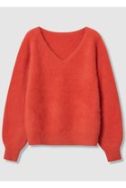 【アルアバイル/allureville】のカシミヤブレンドファー加工Vプルオーバー オレンジ|ID: prp329100004676048 ipo3291000000035380868