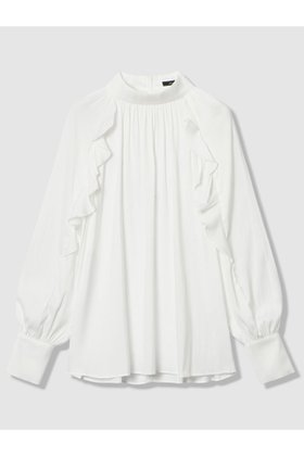 【アルアバイル/allureville】 フリルスリーブブラウス人気、トレンドファッション・服の通販 founy(ファニー) ファッション Fashion レディースファッション Fashion for Women トップス・カットソー Cut & Sew Tops シャツ・ブラウス・オフィスカジュアル Elegant Blouses & Button-Ups なめらか Smooth, Silky Texture スリーブ Sleeve, Long Sleeve / Short Sleeve デニム Denim, Jeans Material フェミニン Feminine, Girly フリル Frill, Ruffle ロング Long, Long-Length エレガント 上品 Elegant 新作・新入荷 New Arrivals / New In 長袖 Long Sleeve, Full Sleeve |ID:prp329100004676049