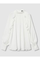 【アルアバイル/allureville】のフリルスリーブブラウス 人気、トレンドファッション・服の通販 founy(ファニー) ファッション Fashion レディースファッション Fashion for Women トップス・カットソー Cut & Sew Tops シャツ・ブラウス・オフィスカジュアル Elegant Blouses & Button-Ups なめらか Smooth, Silky Texture スリーブ Sleeve, Long Sleeve / Short Sleeve デニム Denim, Jeans Material フェミニン Feminine, Girly フリル Frill, Ruffle ロング Long, Long-Length エレガント 上品 Elegant 新作・新入荷 New Arrivals / New In 長袖 Long Sleeve, Full Sleeve thumbnail ホワイト|ID: prp329100004676049 ipo3291000000033787813