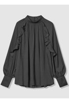【アルアバイル/allureville】のフリルスリーブブラウス 人気、トレンドファッション・服の通販 founy(ファニー) ファッション Fashion レディースファッション Fashion for Women トップス・カットソー Cut & Sew Tops シャツ・ブラウス・オフィスカジュアル Elegant Blouses & Button-Ups なめらか Smooth, Silky Texture スリーブ Sleeve, Long Sleeve / Short Sleeve デニム Denim, Jeans Material フェミニン Feminine, Girly フリル Frill, Ruffle ロング Long, Long-Length エレガント 上品 Elegant 新作・新入荷 New Arrivals / New In 長袖 Long Sleeve, Full Sleeve thumbnail ブラック|ID: prp329100004676049 ipo3291000000033787815