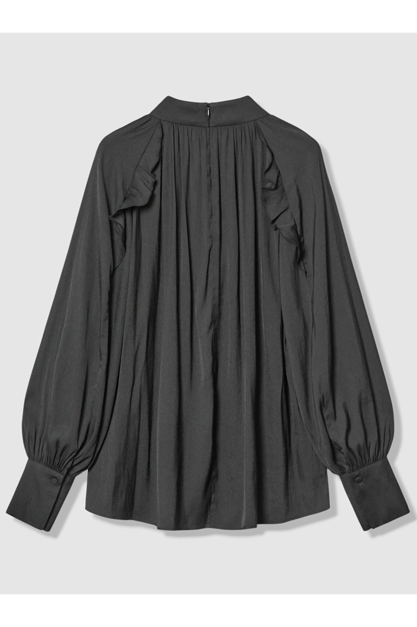 【アルアバイル/allureville】のフリルスリーブブラウス 人気、トレンドファッション・服の通販 founy(ファニー) 　ファッション　Fashion　レディースファッション　Fashion for Women　トップス・カットソー　Cut & Sew Tops　シャツ・ブラウス・オフィスカジュアル　Elegant Blouses & Button-Ups　なめらか　Smooth, Silky Texture　スリーブ　Sleeve, Long Sleeve / Short Sleeve　デニム　Denim, Jeans Material　フェミニン　Feminine, Girly　フリル　Frill, Ruffle　ロング　Long, Long-Length　エレガント 上品　Elegant　新作・新入荷　New Arrivals / New In　長袖　Long Sleeve, Full Sleeve　other-2|ID: prp329100004676049 ipo3291000000033787816
