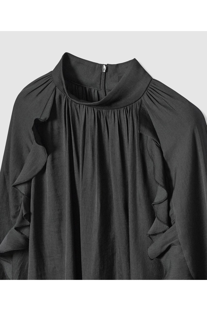 【アルアバイル/allureville】のフリルスリーブブラウス 人気、トレンドファッション・服の通販 founy(ファニー) 　ファッション　Fashion　レディースファッション　Fashion for Women　トップス・カットソー　Cut & Sew Tops　シャツ・ブラウス・オフィスカジュアル　Elegant Blouses & Button-Ups　なめらか　Smooth, Silky Texture　スリーブ　Sleeve, Long Sleeve / Short Sleeve　デニム　Denim, Jeans Material　フェミニン　Feminine, Girly　フリル　Frill, Ruffle　ロング　Long, Long-Length　エレガント 上品　Elegant　新作・新入荷　New Arrivals / New In　長袖　Long Sleeve, Full Sleeve　other-3|ID: prp329100004676049 ipo3291000000033787817