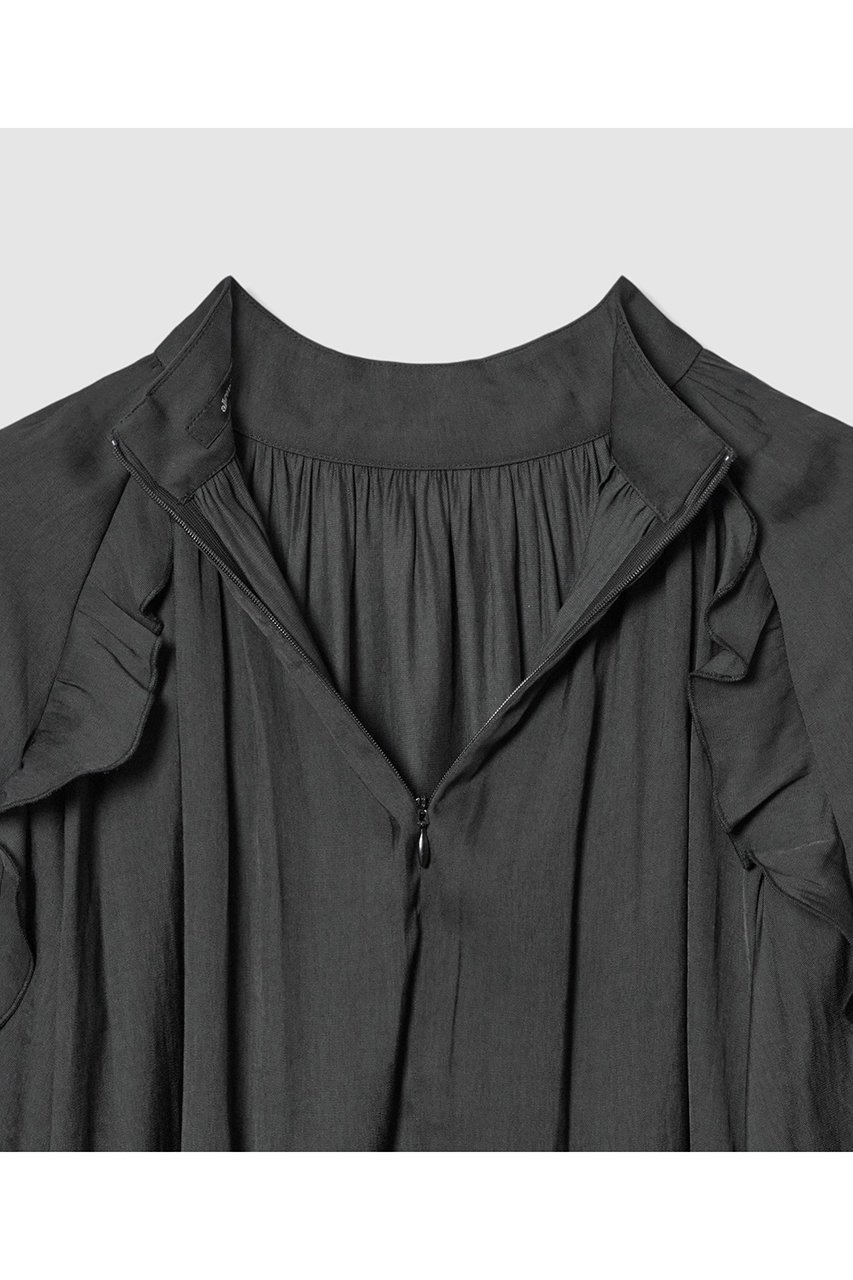 【アルアバイル/allureville】のフリルスリーブブラウス 人気、トレンドファッション・服の通販 founy(ファニー) 　ファッション　Fashion　レディースファッション　Fashion for Women　トップス・カットソー　Cut & Sew Tops　シャツ・ブラウス・オフィスカジュアル　Elegant Blouses & Button-Ups　なめらか　Smooth, Silky Texture　スリーブ　Sleeve, Long Sleeve / Short Sleeve　デニム　Denim, Jeans Material　フェミニン　Feminine, Girly　フリル　Frill, Ruffle　ロング　Long, Long-Length　エレガント 上品　Elegant　新作・新入荷　New Arrivals / New In　長袖　Long Sleeve, Full Sleeve　other-7|ID: prp329100004676049 ipo3291000000033787823