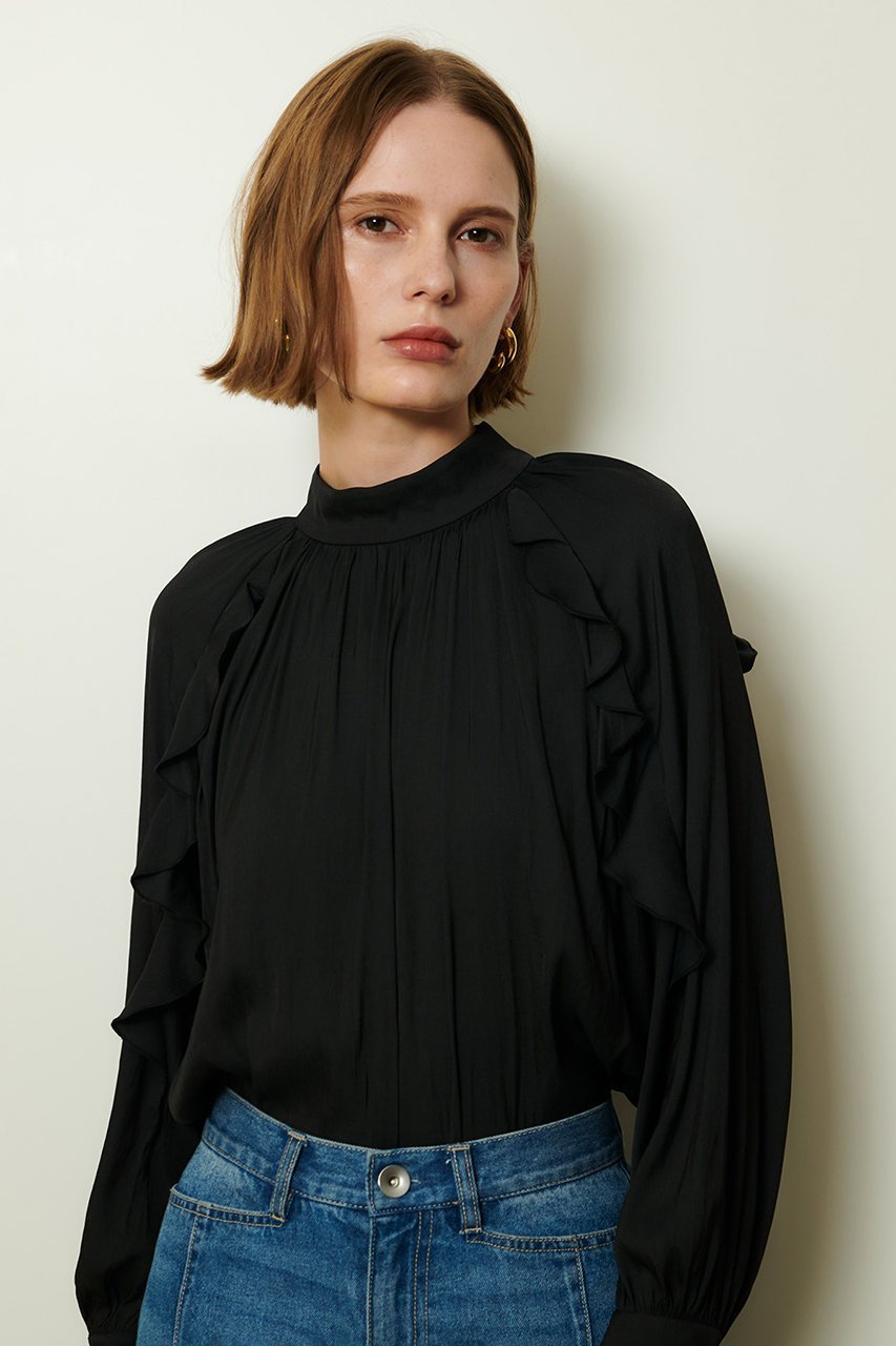 【アルアバイル/allureville】のフリルスリーブブラウス 人気、トレンドファッション・服の通販 founy(ファニー) ファッション Fashion レディースファッション Fashion for Women トップス・カットソー Cut & Sew Tops シャツ・ブラウス・オフィスカジュアル Elegant Blouses & Button-Ups なめらか Smooth, Silky Texture スリーブ Sleeve, Long Sleeve / Short Sleeve デニム Denim, Jeans Material フェミニン Feminine, Girly フリル Frill, Ruffle ロング Long, Long-Length エレガント 上品 Elegant 長袖 Long Sleeve, Full Sleeve other-8|ID: prp329100004676049 ipo3291000000034337270