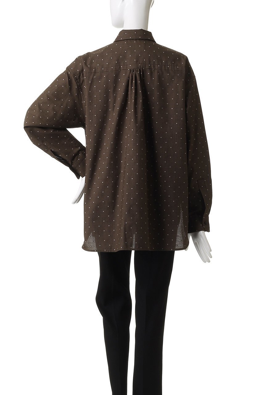 【デパリエ/DEPAREILLE】のチェックドットジャカードボウシャツ 人気、トレンドファッション・服の通販 founy(ファニー) 　ファッション　Fashion　レディースファッション　Fashion for Women　トップス・カットソー　Cut & Sew Tops　シャツ・ブラウス・オフィスカジュアル　Elegant Blouses & Button-Ups　スリット　Slit, Slit Detail　スリーブ　Sleeve, Long Sleeve / Short Sleeve　チェック　Check, Plaid, Tartan　ドット　Polka Dot, Dot Pattern　パーティ　Party, Party Style　ロング　Long, Long-Length　新作・新入荷　New Arrivals / New In　other-4|ID: prp329100004676059 ipo3291000000033787889