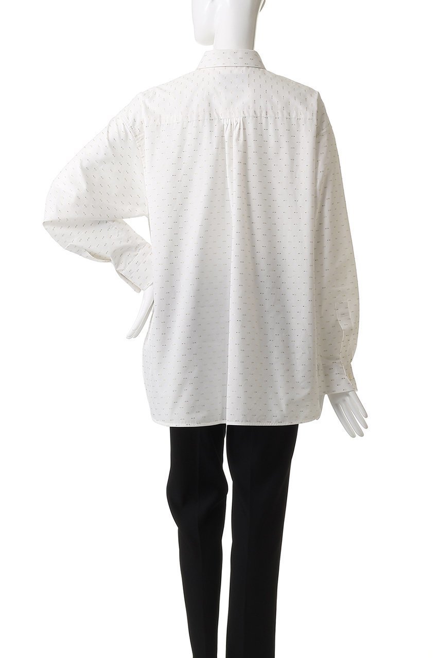 【デパリエ/DEPAREILLE】のコットンラメジャカードボウシャツ 人気、トレンドファッション・服の通販 founy(ファニー) 　ファッション　Fashion　レディースファッション　Fashion for Women　トップス・カットソー　Cut & Sew Tops　シャツ・ブラウス・オフィスカジュアル　Elegant Blouses & Button-Ups　スリット　Slit, Slit Detail　スリーブ　Sleeve, Long Sleeve / Short Sleeve　パーティ　Party, Party Style　ロング　Long, Long-Length　新作・新入荷　New Arrivals / New In　other-4|ID: prp329100004676060 ipo3291000000033787896