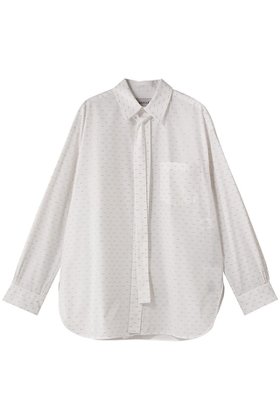 【デパリエ/DEPAREILLE】のコットンラメジャカードボウシャツ 人気、トレンドファッション・服の通販 founy(ファニー) ファッション Fashion レディースファッション Fashion for Women トップス・カットソー Cut & Sew Tops シャツ・ブラウス・オフィスカジュアル Elegant Blouses & Button-Ups スリット Slit, Slit Detail スリーブ Sleeve, Long Sleeve / Short Sleeve パーティ Party, Party Style ロング Long, Long-Length |ID:prp329100004676060