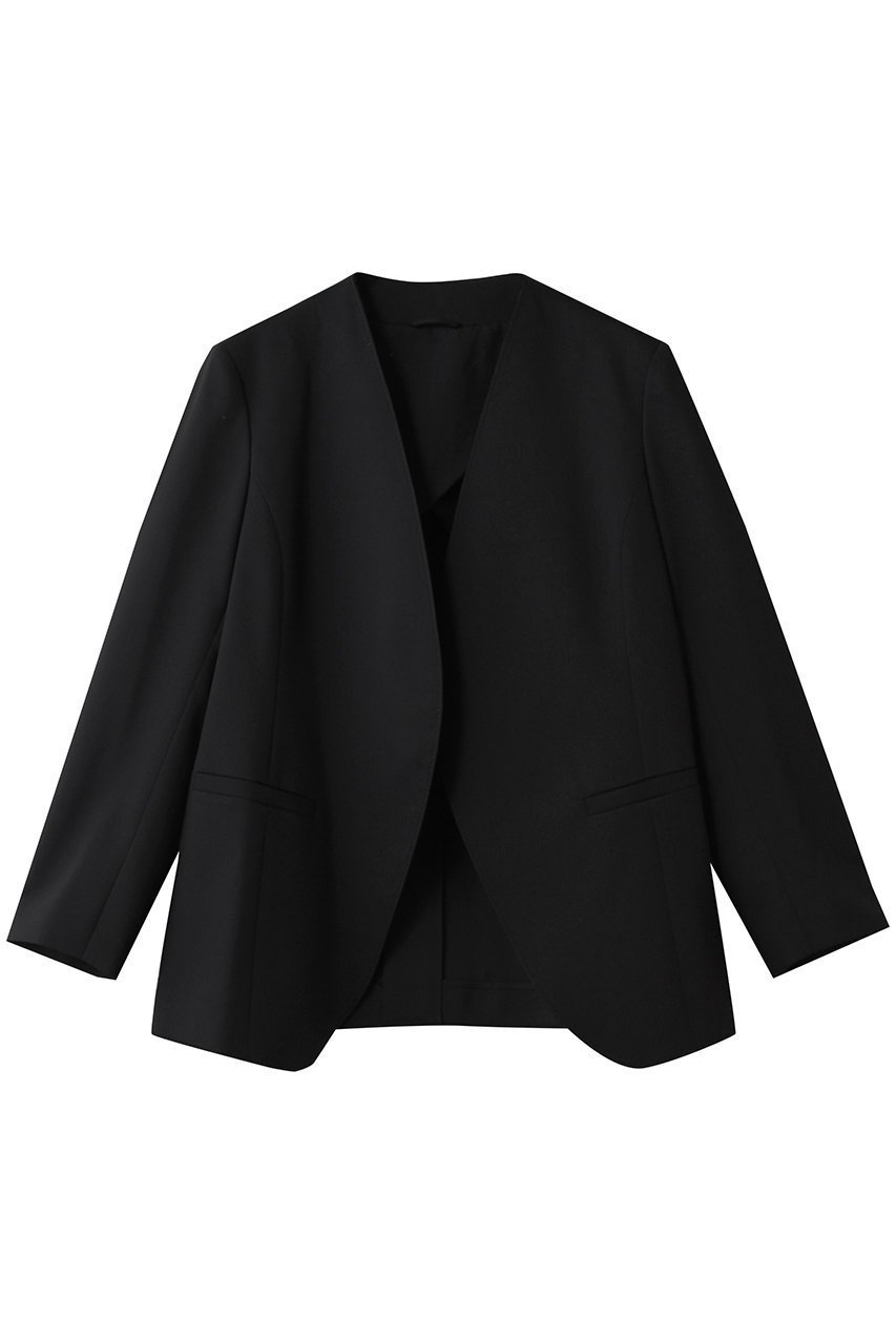 【エステータ/esteta】のライトダブルクロス ジャケット インテリア・キッズ・メンズ・レディースファッション・服の通販 founy(ファニー) 　ファッション　Fashion　レディースファッション　Fashion for Women　アウター　Coat / Outerwear Collection　レディースジャケット・軽アウター　Jackets　おすすめ　Recommended / Our Picks　シンプル　Simple, Minimal　ジャケット　Jacket, Outerwear　ドレープ　Drape, Draping Fabric　ブラック|ID: prp329100004676065 ipo3291000000035742933