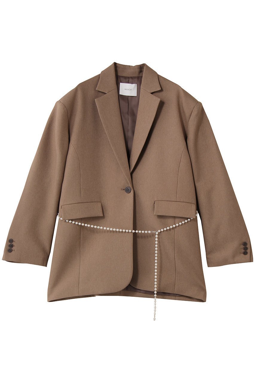 【マノフ/MANOF】のPEARL BELT JACKET ジャケット インテリア・キッズ・メンズ・レディースファッション・服の通販 founy(ファニー) 　ファッション　Fashion　レディースファッション　Fashion for Women　アウター　Coat / Outerwear Collection　レディースジャケット・軽アウター　Jackets　ジャケット　Jacket, Outerwear　パール　Pearl, Pearl Accent　CAMEL|ID: prp329100004680121 ipo3291000000035759699