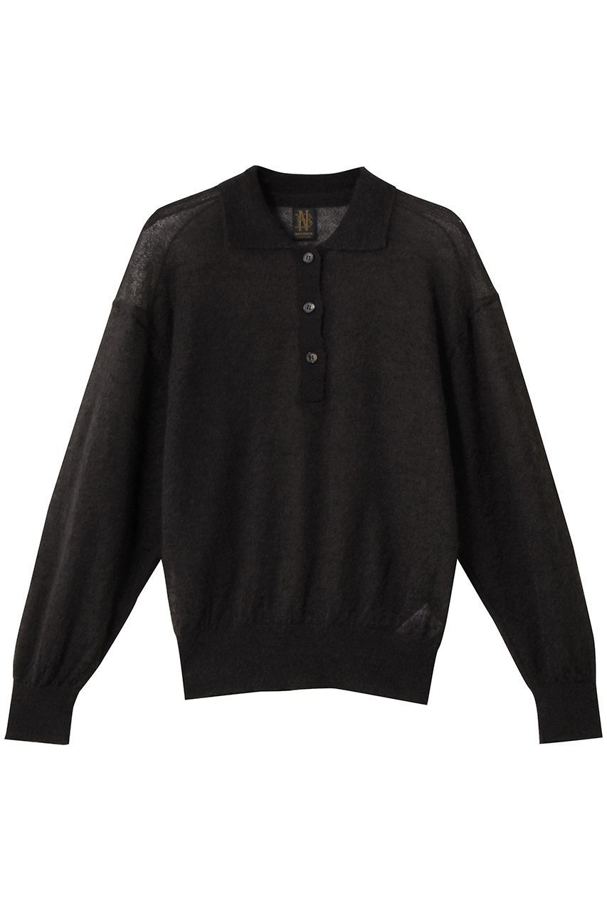 【バトナー/BATONER】のシアー モヘア ポロ インテリア・キッズ・メンズ・レディースファッション・服の通販 founy(ファニー) 　ファッション　Fashion　レディースファッション　Fashion for Women　トップス・カットソー　Cut & Sew Tops　ニット　Knit Tops & Sweaters　カジュアルプルオーバー・ニットトップス　Pullovers & Knit Tops / Casual Pullovers　クラシカル　Classical, Vintage-Inspired　シアー　Sheer, See-Through　スラックス　Slacks, Dress Pants　デニム　Denim, Jeans Material　ポロシャツ　Polo Shirt, Collared Tee　新作・新入荷　New Arrivals / New In　ライトブラック|ID: prp329100004680123 ipo3291000000033805976
