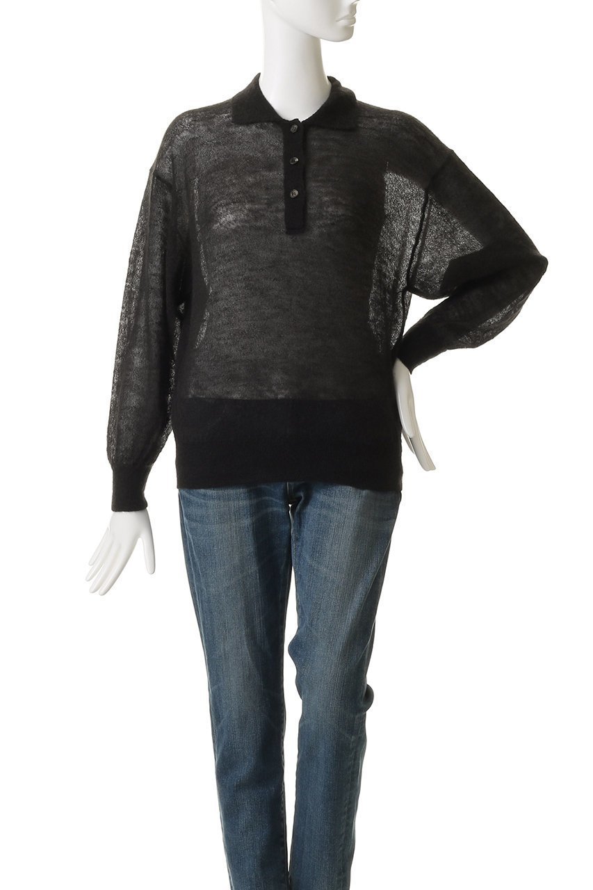 【バトナー/BATONER】のシアー モヘア ポロ 人気、トレンドファッション・服の通販 founy(ファニー) 　ファッション　Fashion　レディースファッション　Fashion for Women　トップス・カットソー　Cut & Sew Tops　ニット　Knit Tops & Sweaters　カジュアルプルオーバー・ニットトップス　Pullovers & Knit Tops / Casual Pullovers　クラシカル　Classical, Vintage-Inspired　シアー　Sheer, See-Through　スラックス　Slacks, Dress Pants　デニム　Denim, Jeans Material　ポロシャツ　Polo Shirt, Collared Tee　other-2|ID: prp329100004680123 ipo3291000000035616410