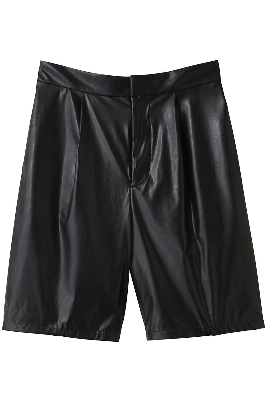 【ミディウミソリッド/MIDIUMISOLID】のsynthetic leather short PT パンツ インテリア・キッズ・メンズ・レディースファッション・服の通販 founy(ファニー) 　ファッション　Fashion　レディースファッション　Fashion for Women　パンツ　Pants & Trousers　ショートパンツ・ハーフパンツ　High-Waisted & Relaxed Shorts　おすすめ　Recommended / Our Picks　クール　Cool, Chic　ショート　Short, Short Length　シンプル　Simple, Minimal　セットアップ　Set-Up, Coordinated Outfit　フェイクレザー　Faux Leather, PU Leather　フェミニン　Feminine, Girly　新作・新入荷　New Arrivals / New In　black|ID: prp329100004680129 ipo3291000000033806024