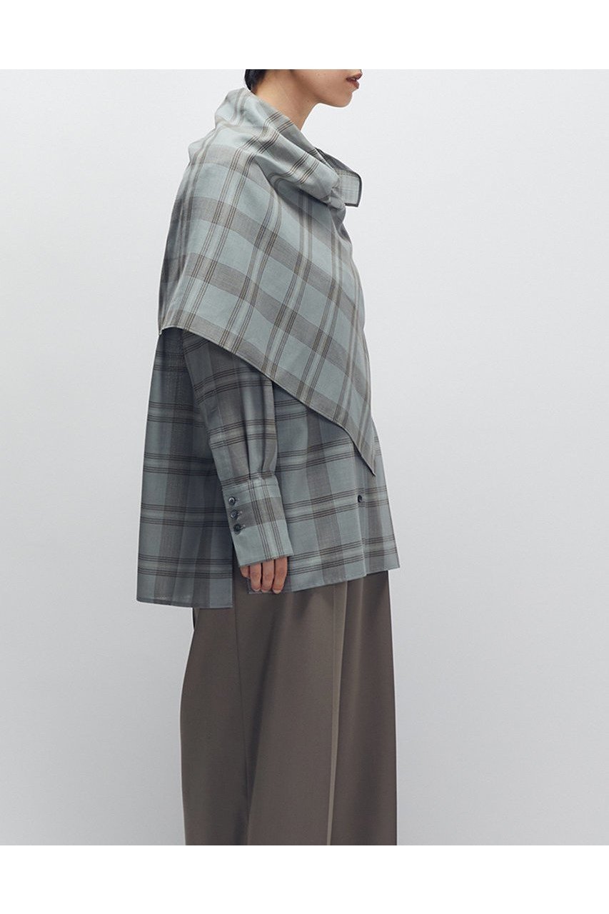 【プルミエ アロンディスモン/1er Arrondissement】のTWチェックスカーフシャツ 人気、トレンドファッション・服の通販 founy(ファニー) 　ファッション　Fashion　レディースファッション　Fashion for Women　トップス・カットソー　Cut & Sew Tops　シャツ・ブラウス・オフィスカジュアル　Elegant Blouses & Button-Ups　スカーフ　Scarf, Neckwear　スリーブ　Sleeve, Long Sleeve / Short Sleeve　ドレープ　Drape, Draping Fabric　ループ　Loop, Loop Knit　ロング　Long, Long-Length　別注　Limited Edition, Custom Order　新作・新入荷　New Arrivals / New In　秋　Autumn　other-2|ID: prp329100004680131 ipo3291000000033806039