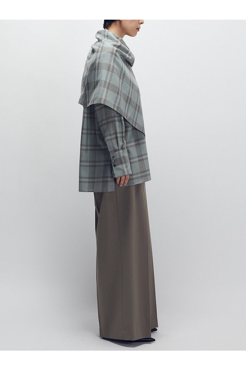 【プルミエ アロンディスモン/1er Arrondissement】のTWチェックスカーフシャツ 人気、トレンドファッション・服の通販 founy(ファニー) 　ファッション　Fashion　レディースファッション　Fashion for Women　トップス・カットソー　Cut & Sew Tops　シャツ・ブラウス・オフィスカジュアル　Elegant Blouses & Button-Ups　スカーフ　Scarf, Neckwear　スリーブ　Sleeve, Long Sleeve / Short Sleeve　ドレープ　Drape, Draping Fabric　ループ　Loop, Loop Knit　ロング　Long, Long-Length　別注　Limited Edition, Custom Order　新作・新入荷　New Arrivals / New In　秋　Autumn　other-4|ID: prp329100004680131 ipo3291000000033806041
