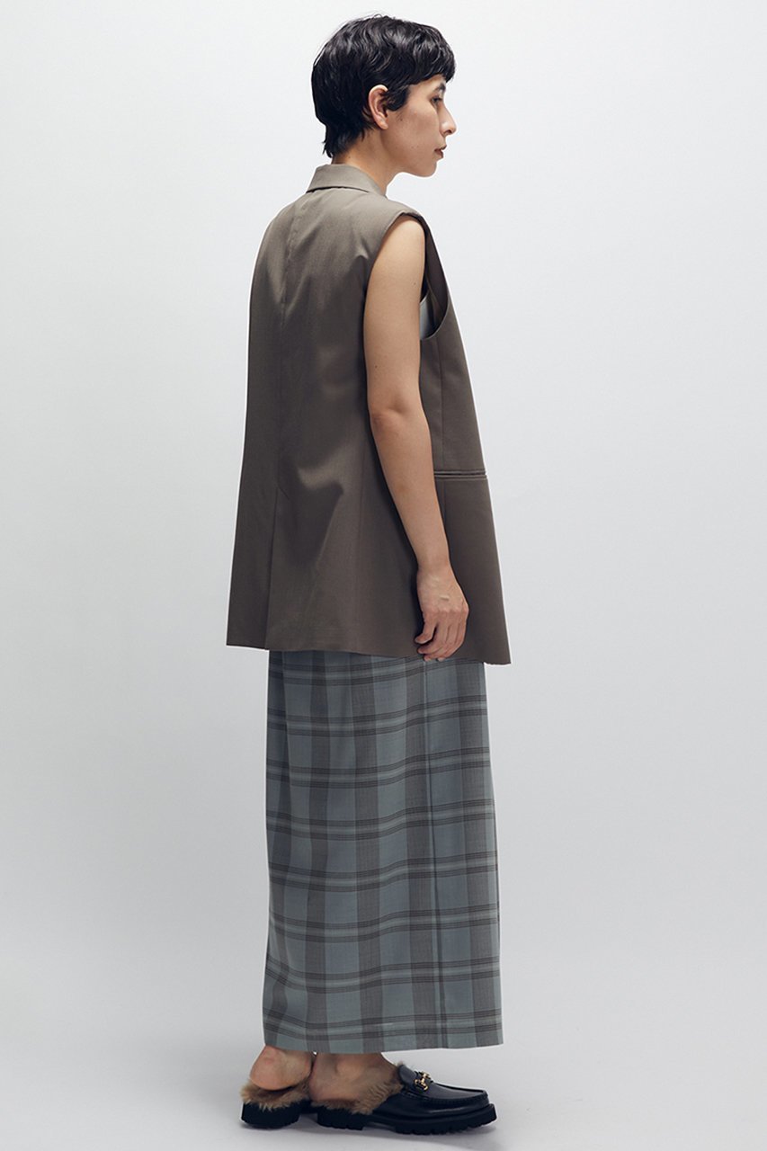 【プルミエ アロンディスモン/1er Arrondissement】のTWチェックラップスカート 人気、トレンドファッション・服の通販 founy(ファニー) 　ファッション　Fashion　レディースファッション　Fashion for Women　スカート　Skirts　ロングスカート　Long Skirts / Maxi & Midi Skirts　スリット　Slit, Slit Detail　ラップ　Wrap, Wrap Design　ロング　Long, Long-Length　別注　Limited Edition, Custom Order　新作・新入荷　New Arrivals / New In　秋　Autumn　other-3|ID: prp329100004680134 ipo3291000000033806060