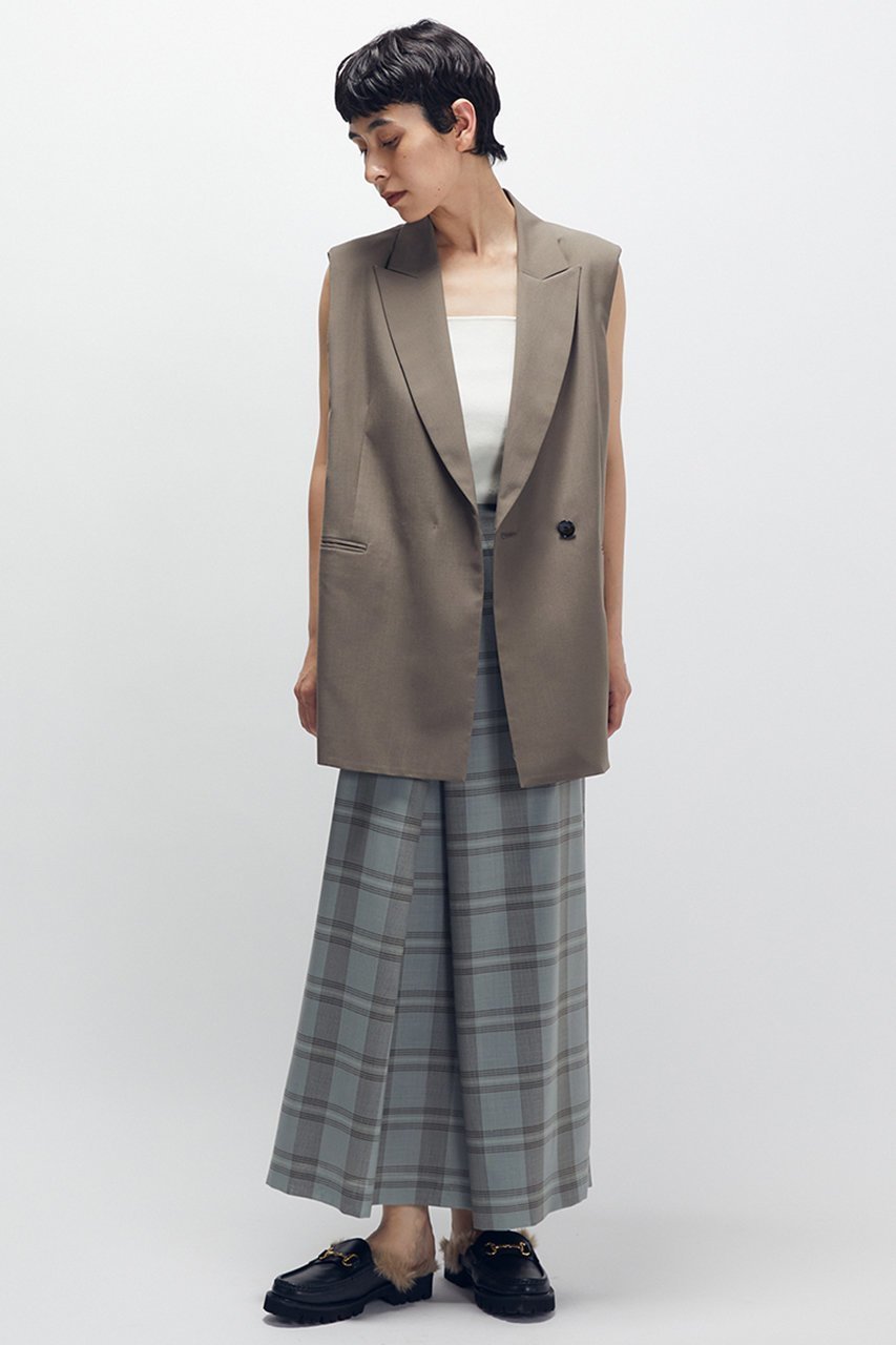 【プルミエ アロンディスモン/1er Arrondissement】のTWチェックラップスカート 人気、トレンドファッション・服の通販 founy(ファニー) 　ファッション　Fashion　レディースファッション　Fashion for Women　スカート　Skirts　ロングスカート　Long Skirts / Maxi & Midi Skirts　スリット　Slit, Slit Detail　ラップ　Wrap, Wrap Design　ロング　Long, Long-Length　別注　Limited Edition, Custom Order　新作・新入荷　New Arrivals / New In　秋　Autumn　other-5|ID: prp329100004680134 ipo3291000000033806062