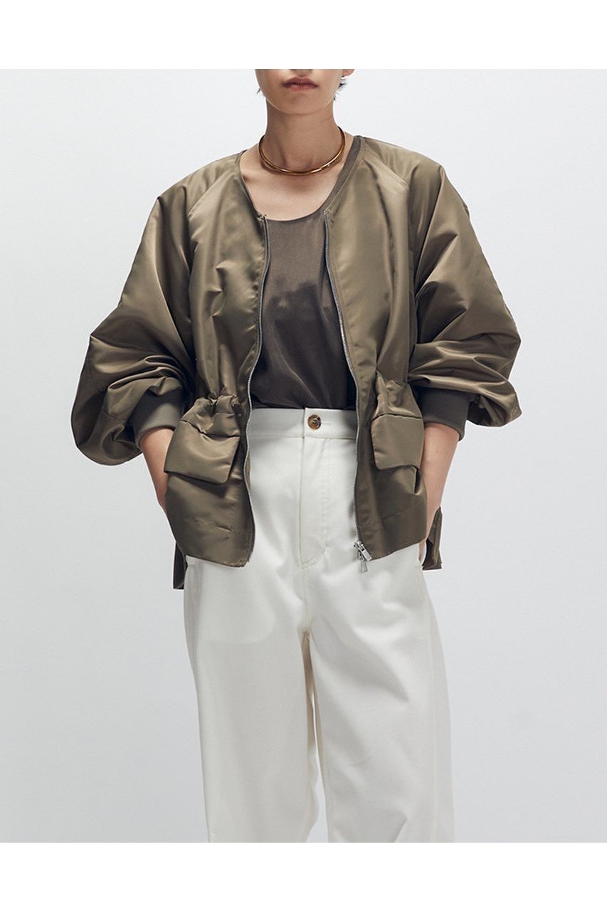 【プルミエ アロンディスモン/1er Arrondissement】のナイロンサテンブルゾン 人気、トレンドファッション・服の通販 founy(ファニー) 　ファッション　Fashion　レディースファッション　Fashion for Women　アウター　Coat / Outerwear Collection　レディースジャケット・軽アウター　Jackets　ブルゾンジャケット・スポーティアウター　Blouson Jackets　サテン　Satin, Glossy Fabric　ジャケット　Jacket, Outerwear　スピンドル　Spindle, Drawcord　フェミニン　Feminine, Girly　フォルム　Silhouette, Form　ブルゾン　Blouson, Bomber Jacket　ミリタリー　Military, Army Style　新作・新入荷　New Arrivals / New In　 other-1|ID: prp329100004680135 ipo3291000000033806063