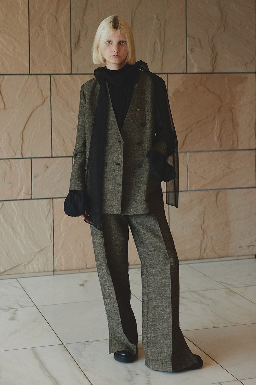 【アルアバイル/allureville】のリネンウールストレートパンツ 人気、トレンドファッション・服の通販 founy(ファニー) 　ファッション　Fashion　レディースファッション　Fashion for Women　パンツ　Pants & Trousers　イタリア　Italy　シンプル　Simple, Minimal　ジャケット　Jacket, Outerwear　ストレート　Straight, Straight Cut　セットアップ　Set-Up, Coordinated Outfit　フロント　Front, Front Design　ポケット　Pocket, Pocket Detail　リネン　Linen, Linen Fabric　other-5|ID: prp329100004680140 ipo3291000000035616446