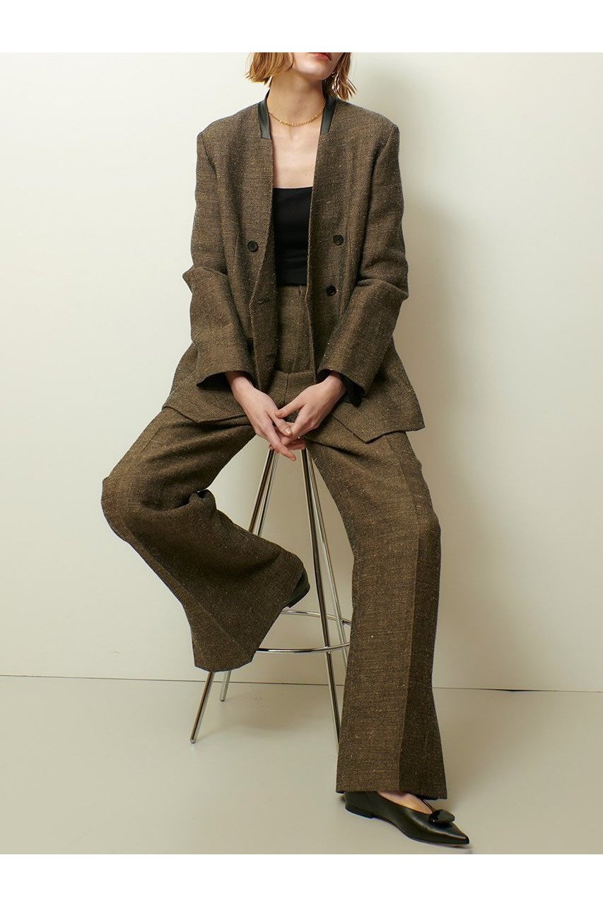 【アルアバイル/allureville】のツイーディーダブルブレストジャケット 人気、トレンドファッション・服の通販 founy(ファニー) 　ファッション　Fashion　レディースファッション　Fashion for Women　アウター　Coat / Outerwear Collection　レディースジャケット・軽アウター　Jackets　おすすめ　Recommended / Our Picks　イタリア　Italy　シンプル　Simple, Minimal　ジャケット　Jacket, Outerwear　ストレート　Straight, Straight Cut　セットアップ　Set-Up, Coordinated Outfit　ポケット　Pocket, Pocket Detail　マニッシュ　Mannish, Boyish　リネン　Linen, Linen Fabric　新作・新入荷　New Arrivals / New In　other-5|ID: prp329100004680142 ipo3291000000033806123