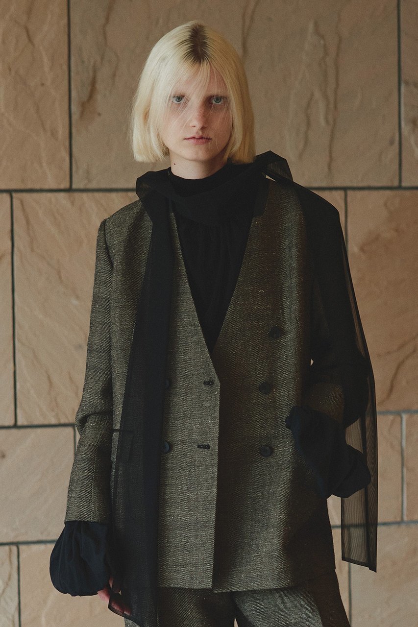 【アルアバイル/allureville】のツイーディーダブルブレストジャケット 人気、トレンドファッション・服の通販 founy(ファニー) 　ファッション　Fashion　レディースファッション　Fashion for Women　アウター　Coat / Outerwear Collection　レディースジャケット・軽アウター　Jackets　おすすめ　Recommended / Our Picks　イタリア　Italy　シンプル　Simple, Minimal　ジャケット　Jacket, Outerwear　ストレート　Straight, Straight Cut　セットアップ　Set-Up, Coordinated Outfit　ポケット　Pocket, Pocket Detail　マニッシュ　Mannish, Boyish　リネン　Linen, Linen Fabric　other-7|ID: prp329100004680142 ipo3291000000036040163