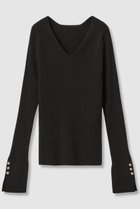 【アルアバイル/allureville】の袖釦Vネックプルオーバー 人気、トレンドファッション・服の通販 founy(ファニー) ファッション Fashion レディースファッション Fashion for Women トップス・カットソー Cut & Sew Tops ニット Knit Tops & Sweaters カジュアルプルオーバー・ニットトップス Pullovers & Knit Tops / Casual Pullovers Vネックトップス V-Neck Tops / V-Cut Neckline Shirts カフス Cuff Design シンプル Simple, Minimal スリット Slit, Slit Detail ベーシック Basic, Essential ボトム Bottoms, Lower Wear リブニット Rib Knit, Ribbed Knit 新作・新入荷 New Arrivals / New In thumbnail ブラック|ID: prp329100004680143 ipo3291000000033806127