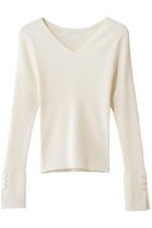 【アルアバイル/allureville】の袖釦Vネックプルオーバー オフホワイト|ID: prp329100004680143 ipo3291000000034364393